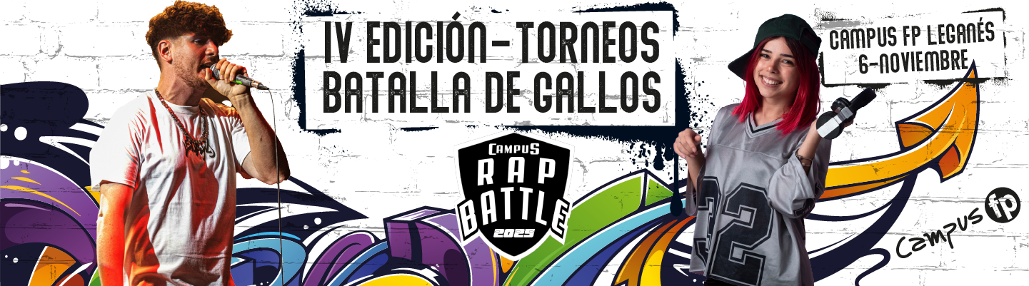 Tras el éxito de los anteriores Torneos de Batallas de Gallos, volvemos con una nueva edición en  Leganés, donde los/as contrincantes se retarán en un duelo verbal para exhibir su habilidad en la improvisación.