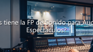 Técnico operando mesa de mezclas en estudio, ilustrando salidas de la FP de Sonido para Audiovisuales y Espectáculos.