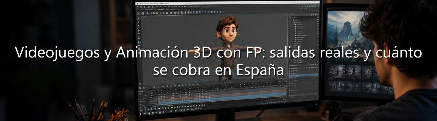 Persona diseñando un personaje animado en 3D en un programa de ordenador