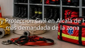 Mangueras, botiquines y equipo de rescate de la FP Emergencias y Protección Civil en Alcalá de Henares.