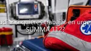 Alternativo: Mochila de emergencias en ambulancia con texto sobre qué FP estudiar para urgencias.